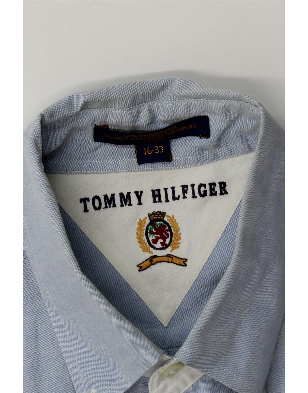 Tommy Hilfiger Chemise Homme Taille 16 Grand Coton Bleu