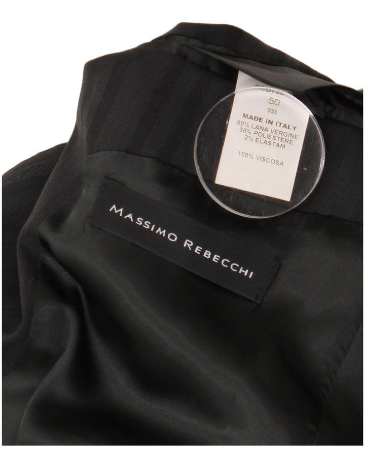 Massimo Rebecchi Costume 2 pièces pour homme IT 50 Large W34 L31 Noir rayé