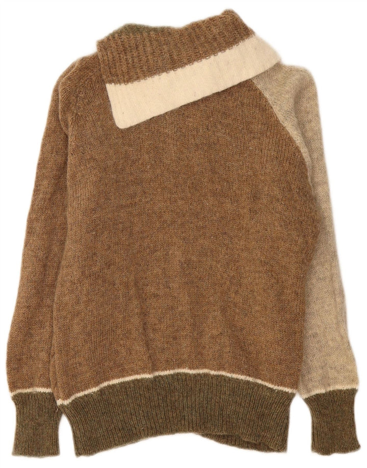 VINTAGE Femme Col Châle Pull Pull UK 12 Moyen Multicolore