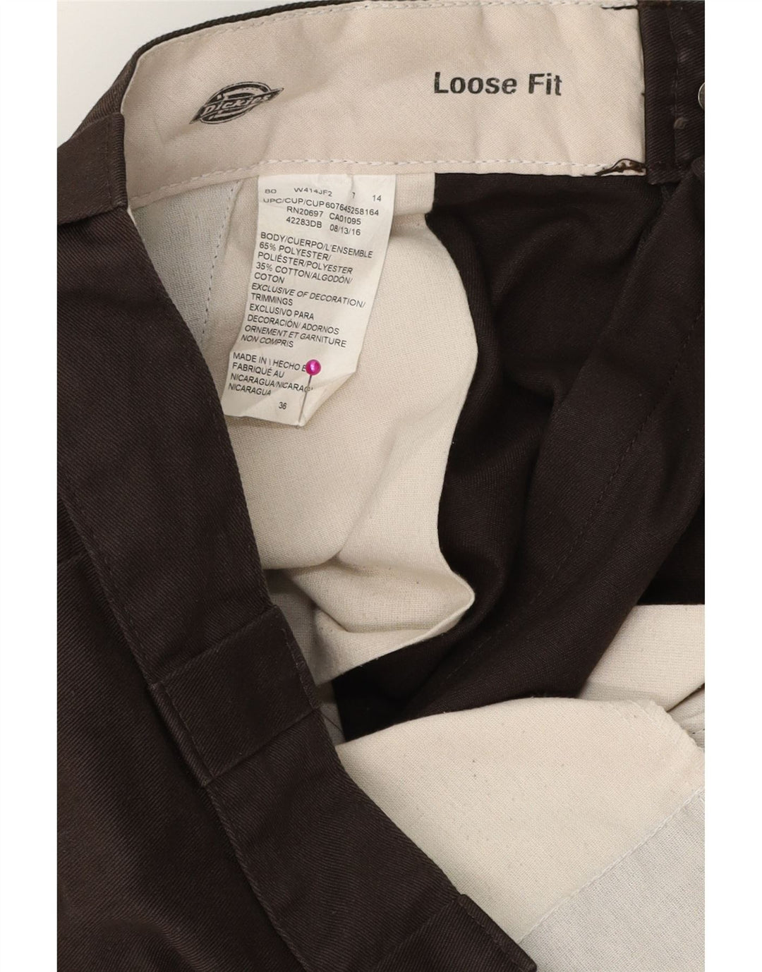 DICKIES Short chino coupe ample W36 Large marron en polyester pour homme