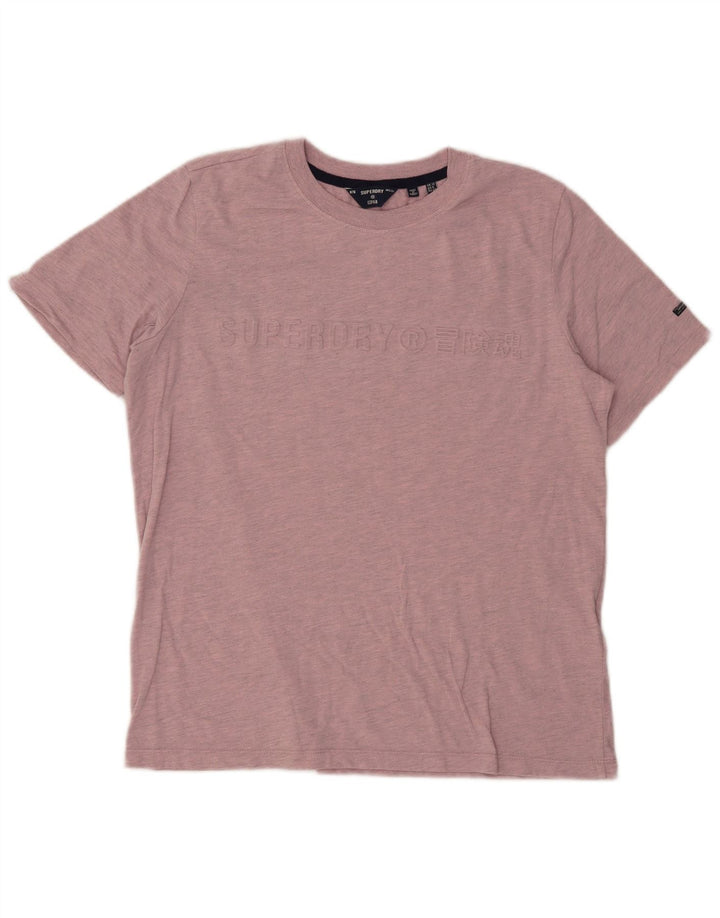 Superdry T-Shirt Graphique Femme UK 12 Rose Moyen Polyester