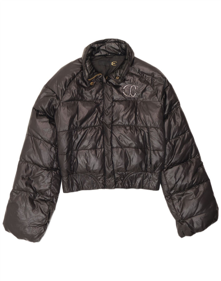 Just Cavalli Veste matelassée à capuche courte pour femme IT 42 Noir moyen Polyamide