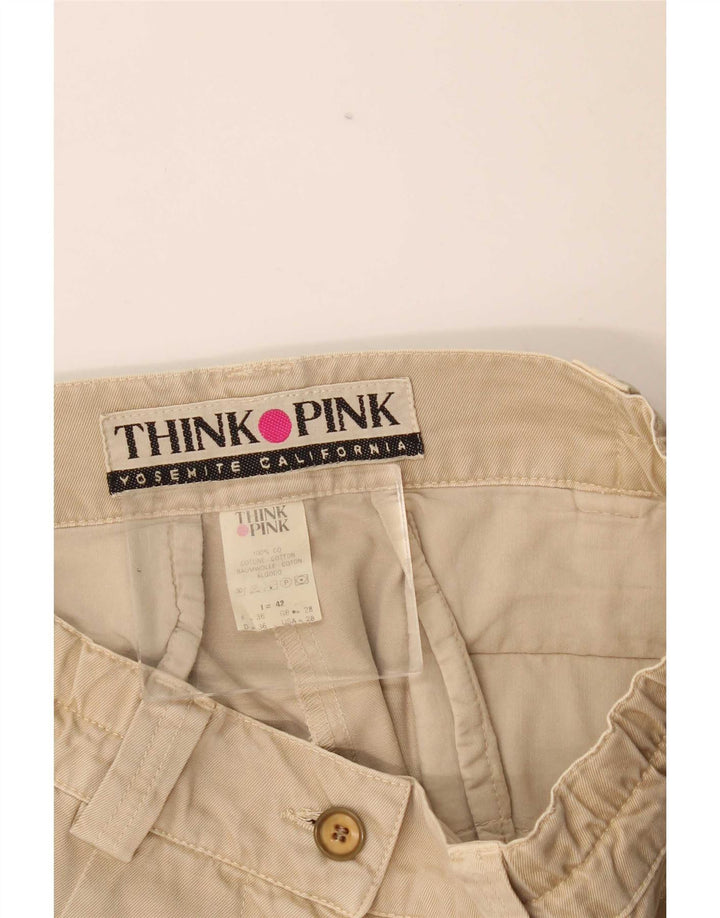 Think Pink Short Cargo Femme IT 42 Moyen W28 Coton Beige