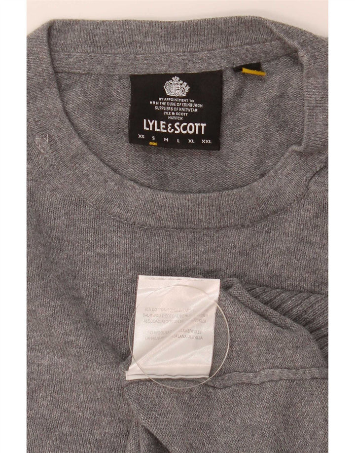 Lyle & Scott Pull à col rond pour homme Petit gris chiné en coton