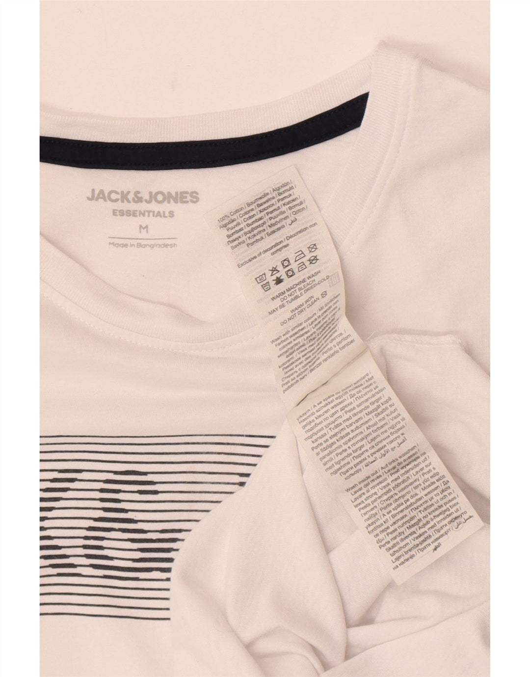 Jack & Jones T-Shirt Graphique Homme Blanc Moyen Coton