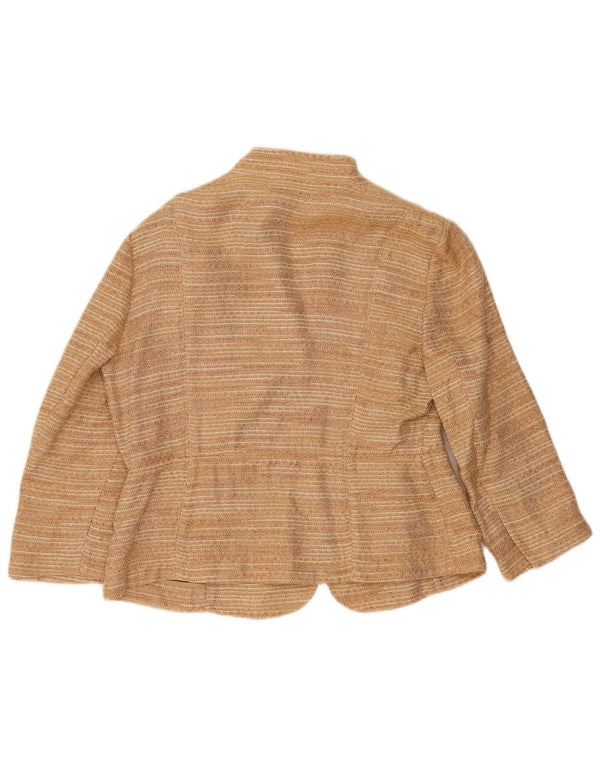 Zara Veste blazer à manches 3/4 pour femme EU 44 XL Lin beige