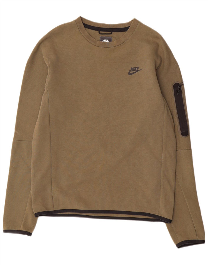 Nike Homme Coupe Regular Sweat-shirt Petit Kaki Coton