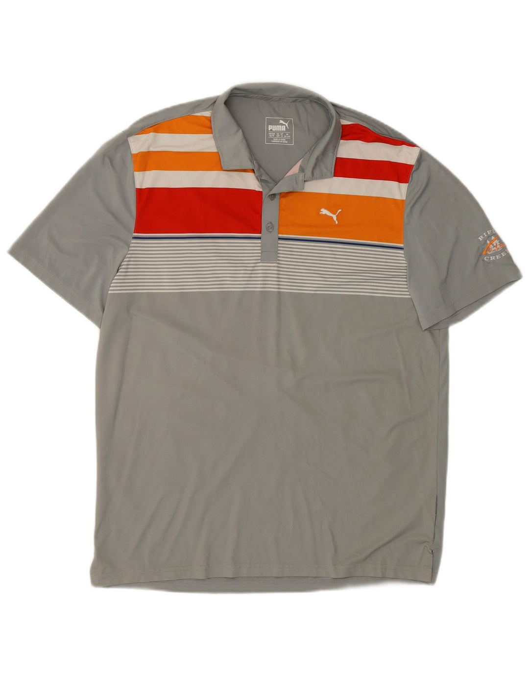 PUMA Polo graphique garçon 13-14 ans gris rayé