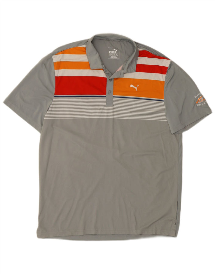 PUMA Polo graphique garçon 13-14 ans gris rayé