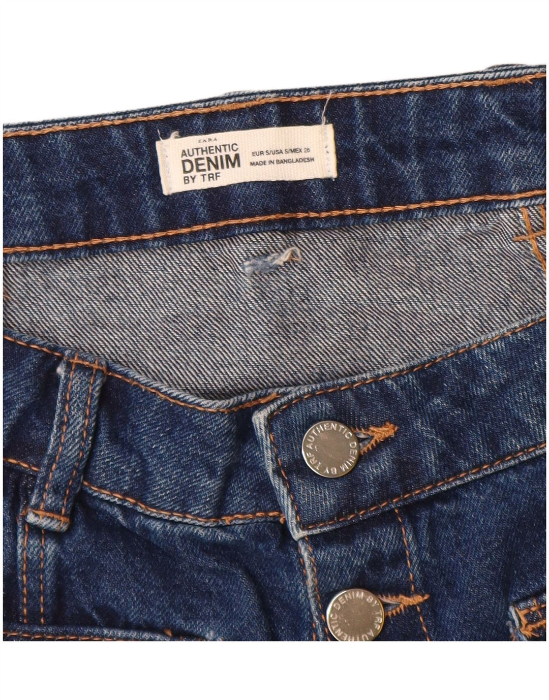 Zara Femme Mini Jupe En Jean Petit W26 Bleu Coton