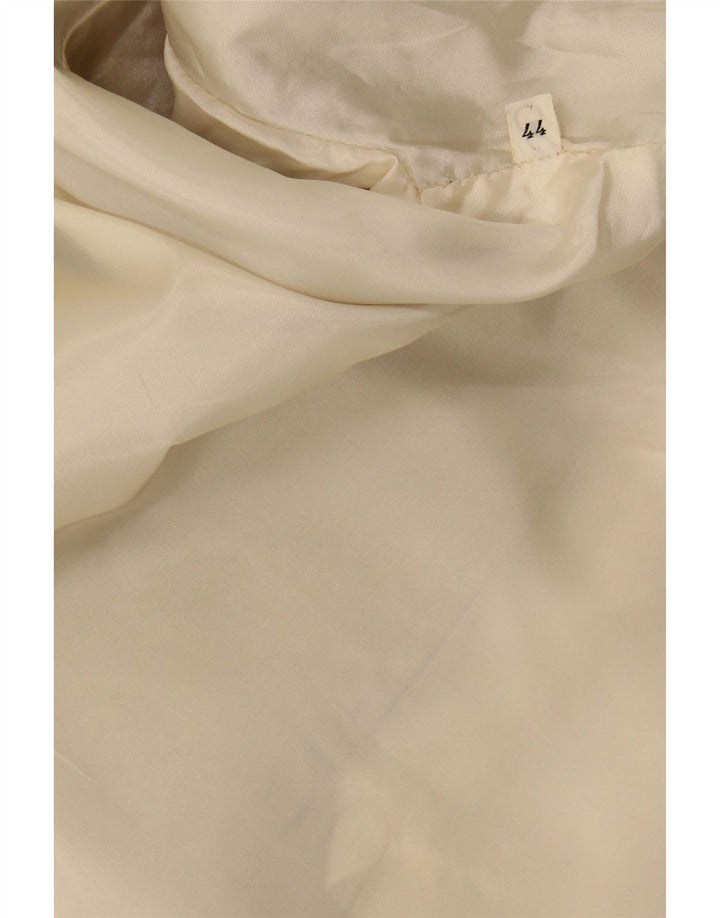 VINTAGE Womens Open Leather Coat IT 44 Medium Beige Vintage Vintage and Second-Hand Vintage from Messina Hembry 