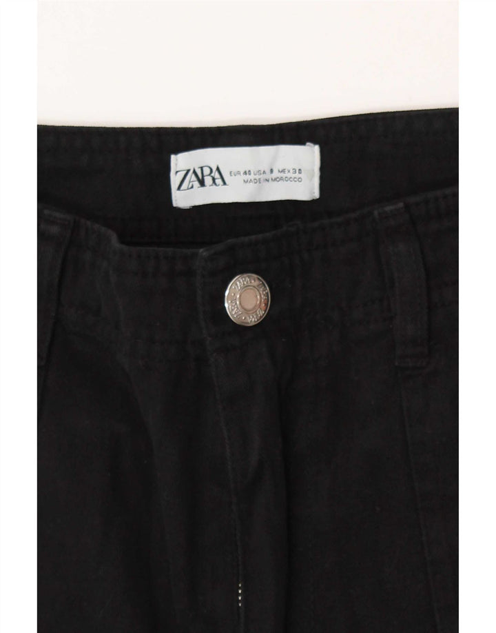 Zara Pantalon cargo droit pour femme EU 40 Medium W30 L30 Noir