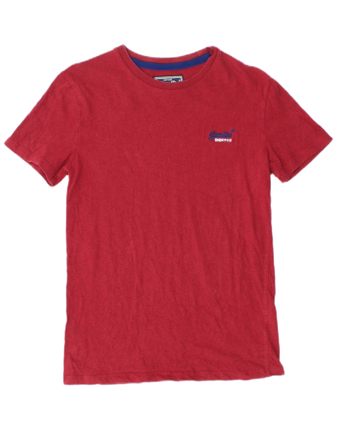 Superdry Homme T-Shirt Top Petit Rouge Coton