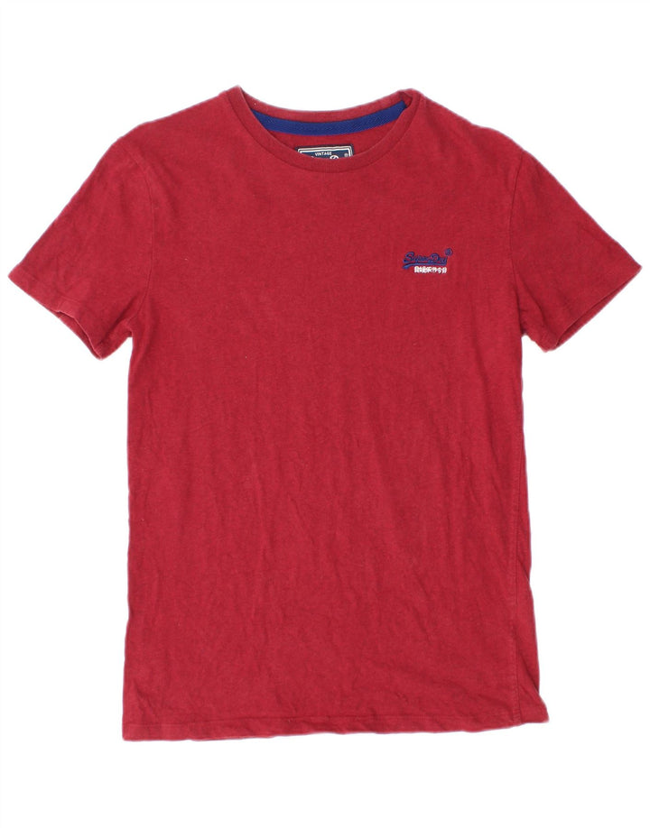 Superdry Homme T-Shirt Top Petit Rouge Coton