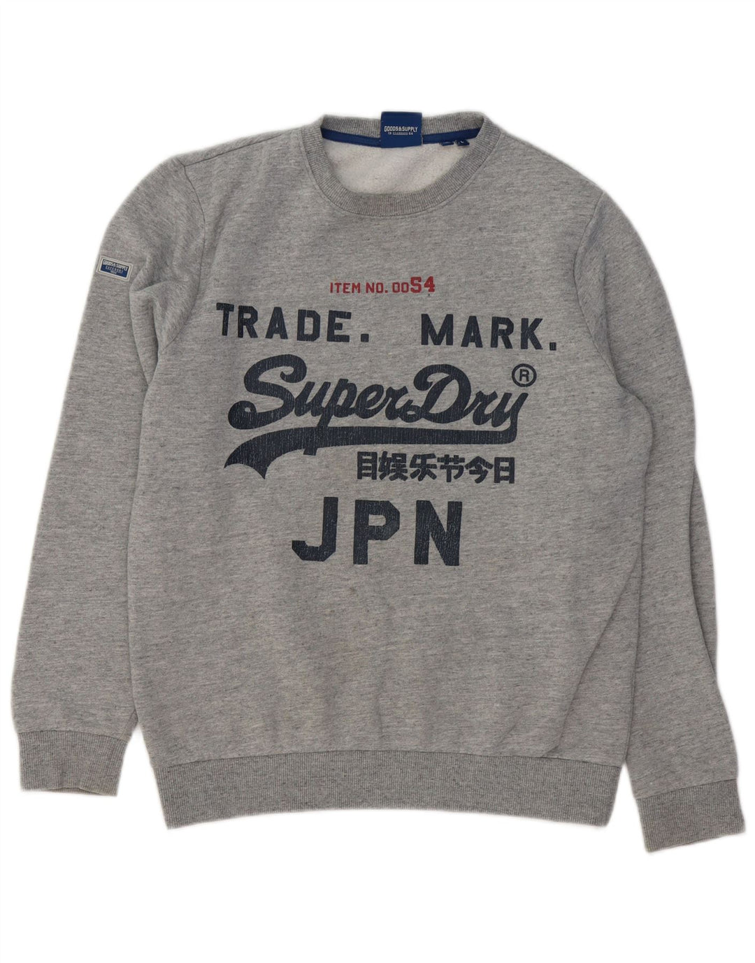 SUPERDRY Sweat-Shirt Graphique Homme Grand Gris Moucheté Coton