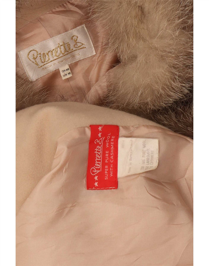 Pierrette B Manteau double boutonnage femme US 10 Grande laine beige
