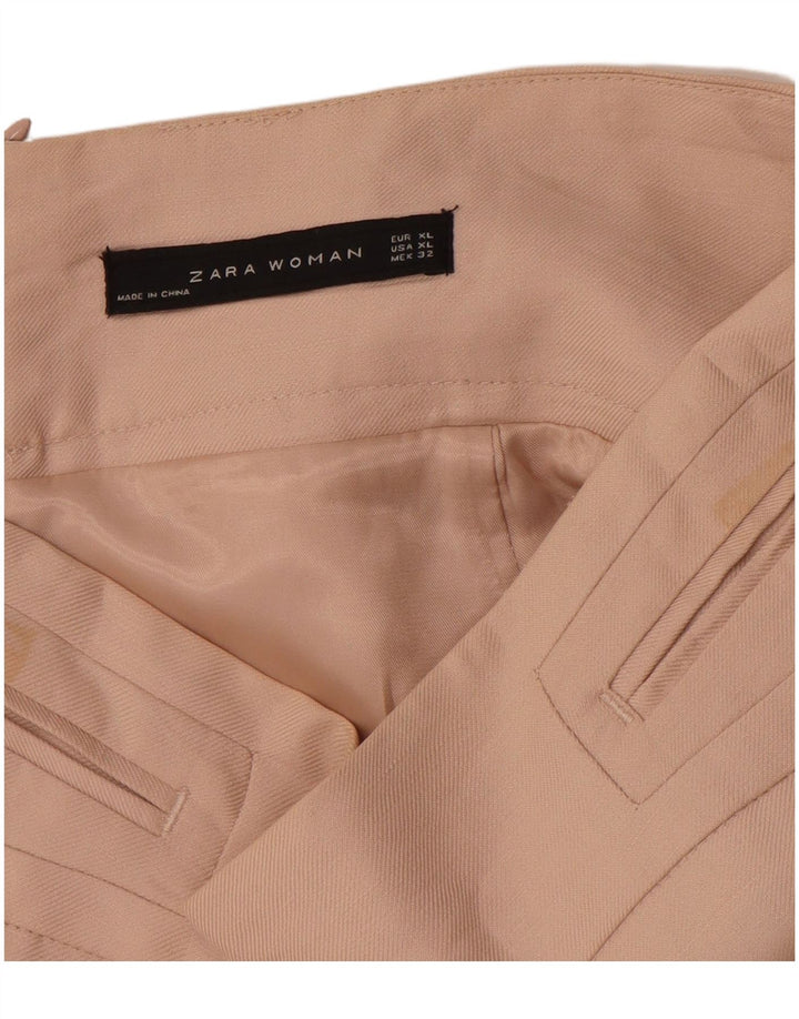 ZARA Femme Jupe Crayon Taille Haute XL W32 Rayonne Beige