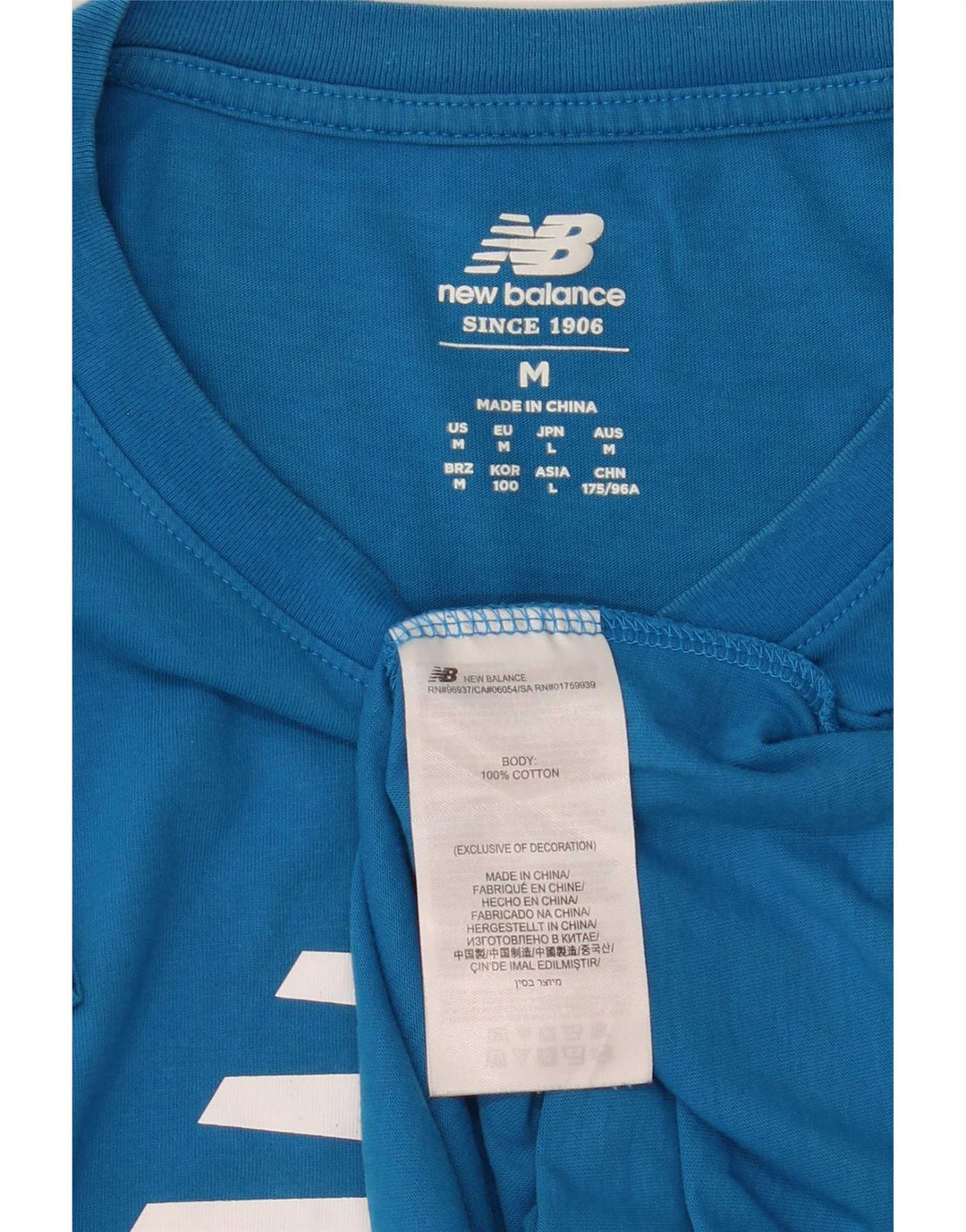 New Balance T-Shirt Graphique Homme Bleu Moyen Coton