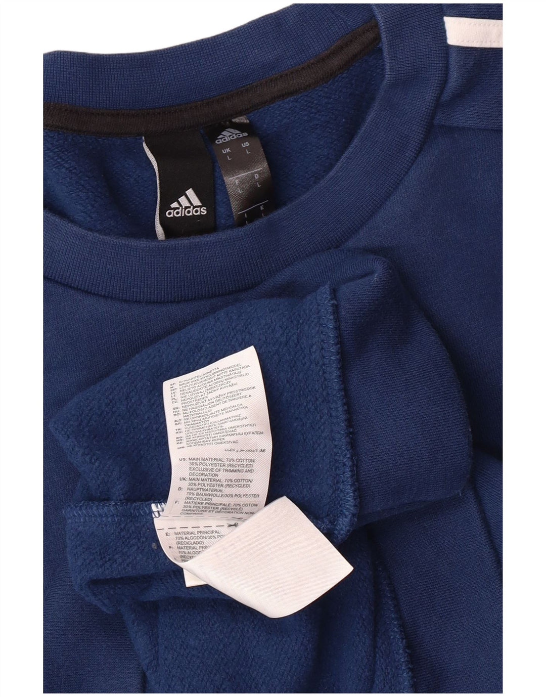 ADIDAS Sweat-shirt pour homme en coton bleu marine Taille L