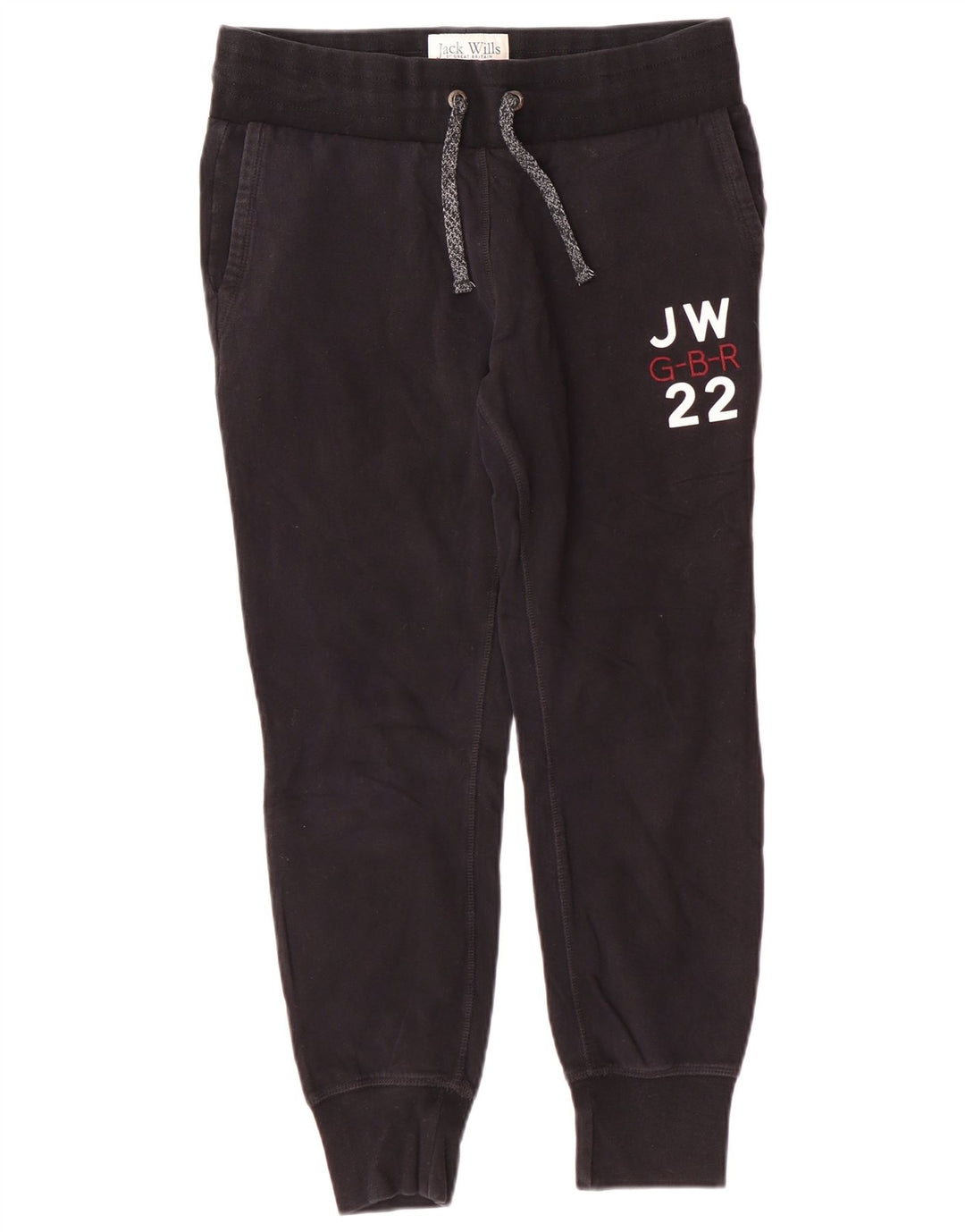 JACK WILLS Pantalon de survêtement graphique pour femme Joggers UK 12 Medium Noir