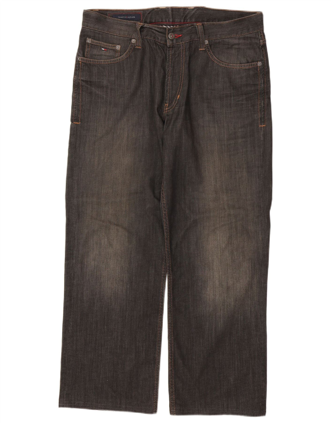 TOMMY HILFIGER Jean Droit Homme W31 L28 Gris Coton