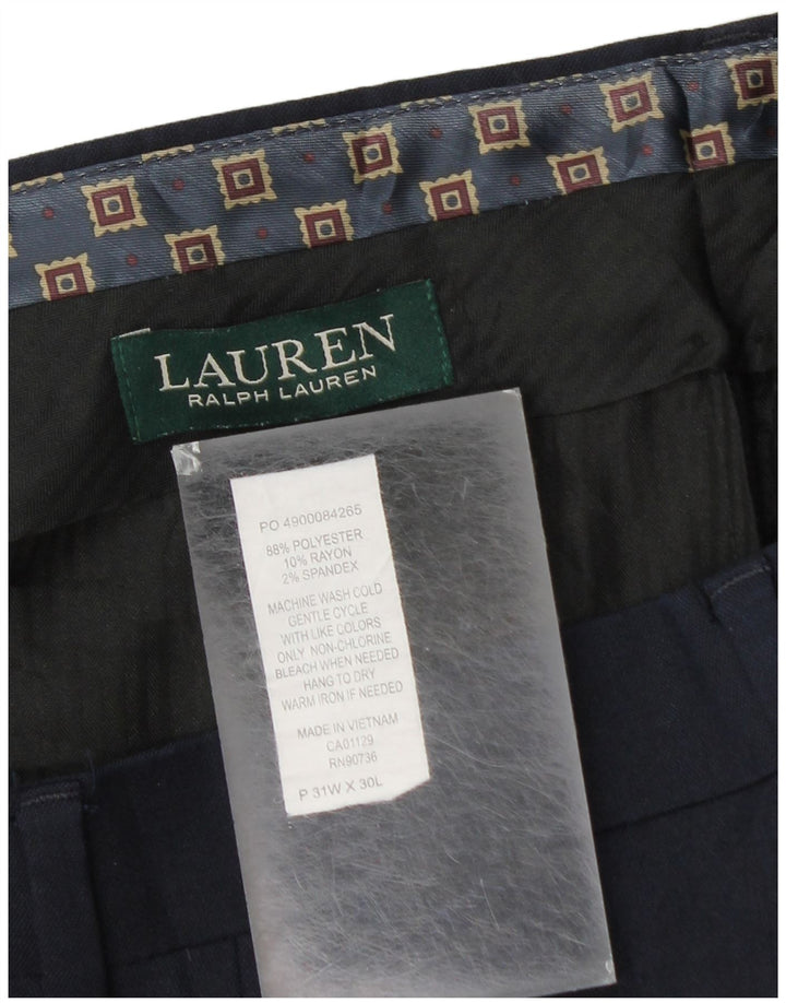RALPH LAUREN Pantalon de Costume Slim Homme W31 L30 Bleu Marine Polyester