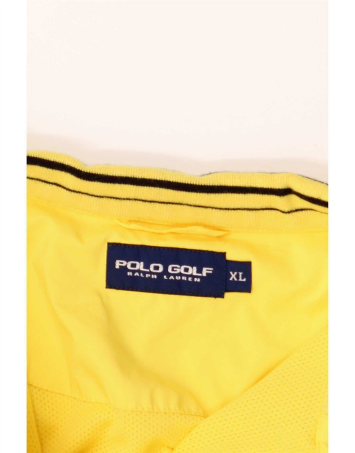 Polo Ralph Lauren Chemise pull à manches courtes pour hommes XL Jaune Polyester