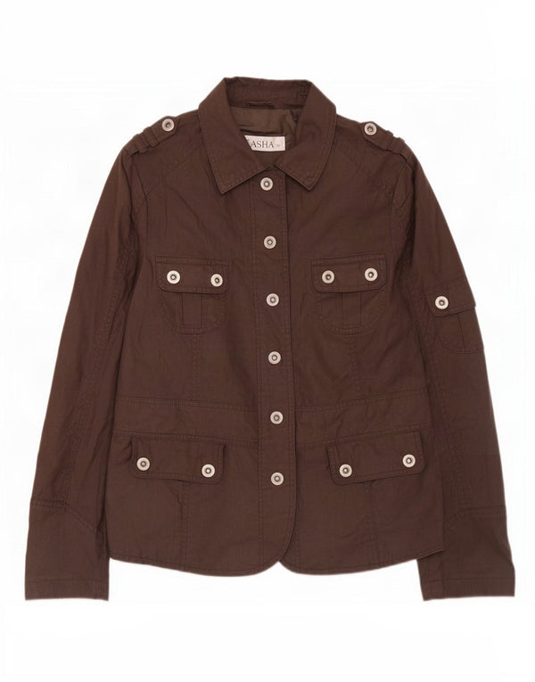 Sasha Veste militaire pour femme UK 12 en coton marron moyen