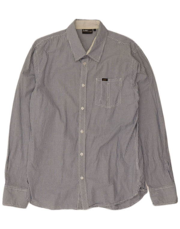 Lee Chemise Homme Grand Carreau Bleu Coton