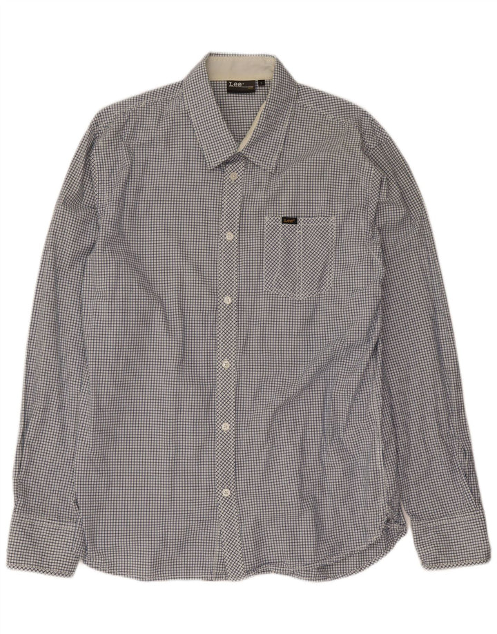 Lee Chemise Homme Grand Carreau Bleu Coton