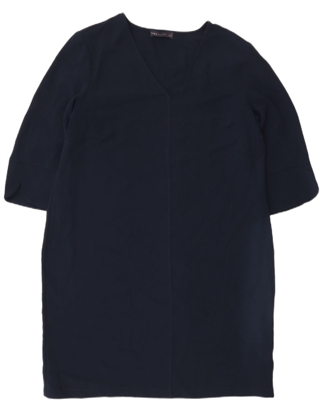 Marks & Spencer Robe droite à manches 3/4 pour femme UK 16 Large Bleu marine