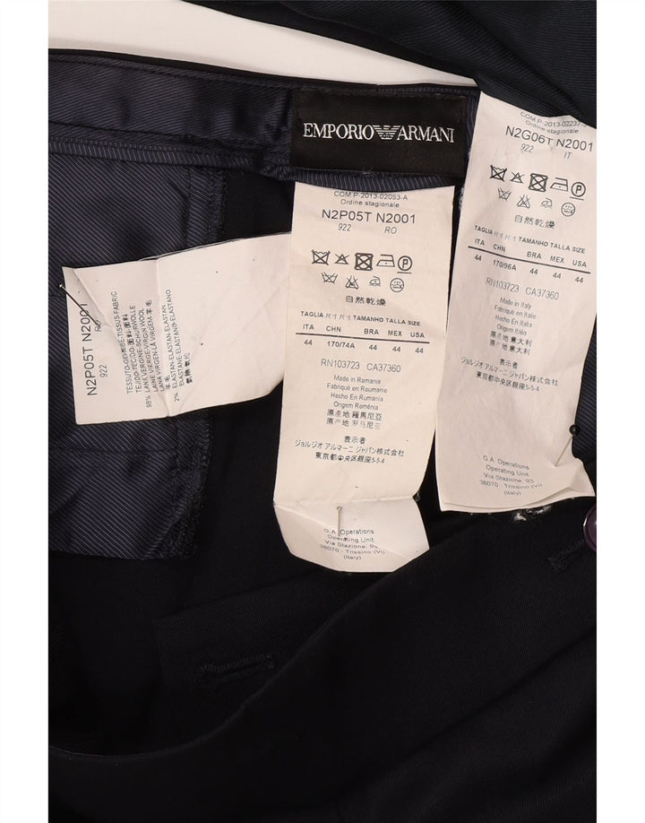 Emporio Armani Costume 2 pièces pour femme à 2 boutons IT 44 Medium W30 L30 Bleu marine