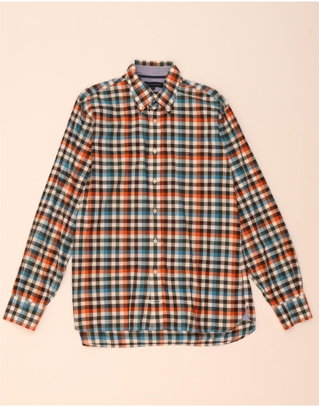 TOMMY HILFIGER Chemise Custom Fit Homme Coton à Carreaux Multicolore Moyen