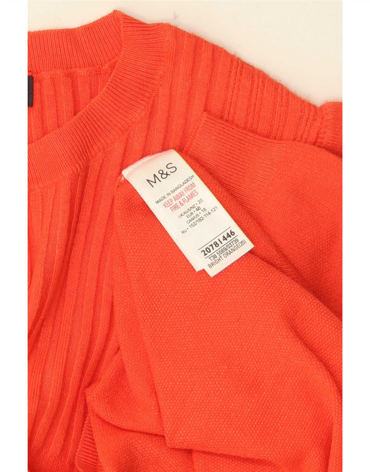 Marks & Spencer Chemisier Femme Top UK 20 2XL Orange Viscose