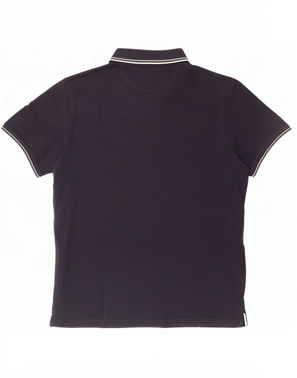 Champion Polo Homme Large Bleu Marine Rayé