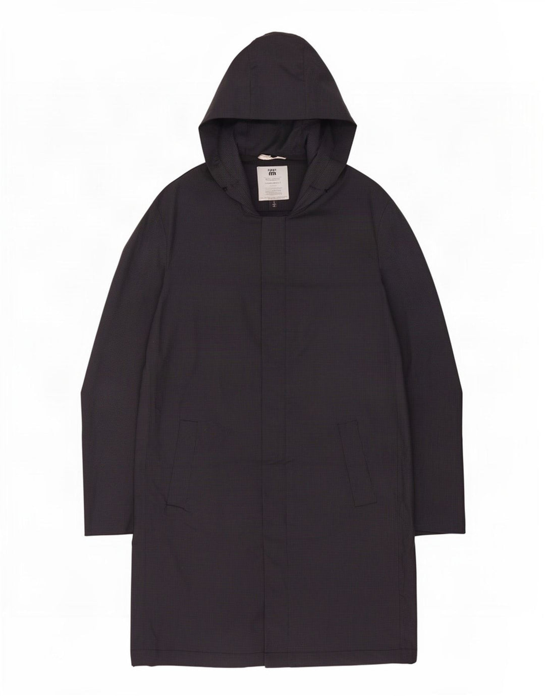 Zara Manteau à capuche pour homme UK 40 Large Noir Pied-de-poule Polyester