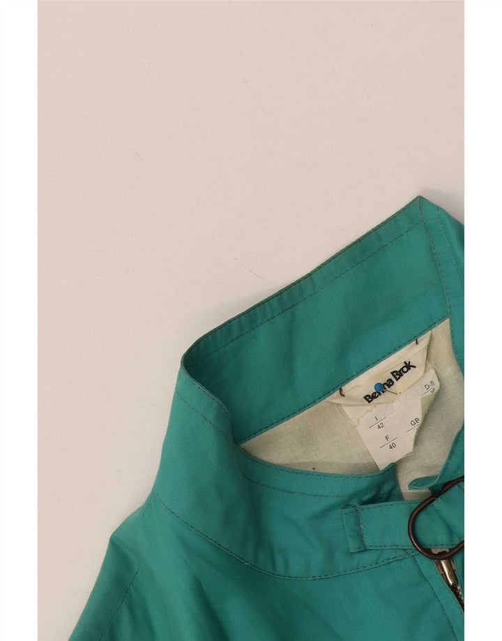 veste bomber femme vintage UK 12 Medium Turquoise Colourblock Polyester