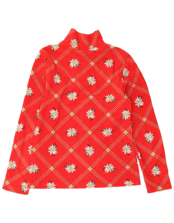 Conte of Florence Pull polaire à col zippé pour femme UK 12 Rouge moyen floral