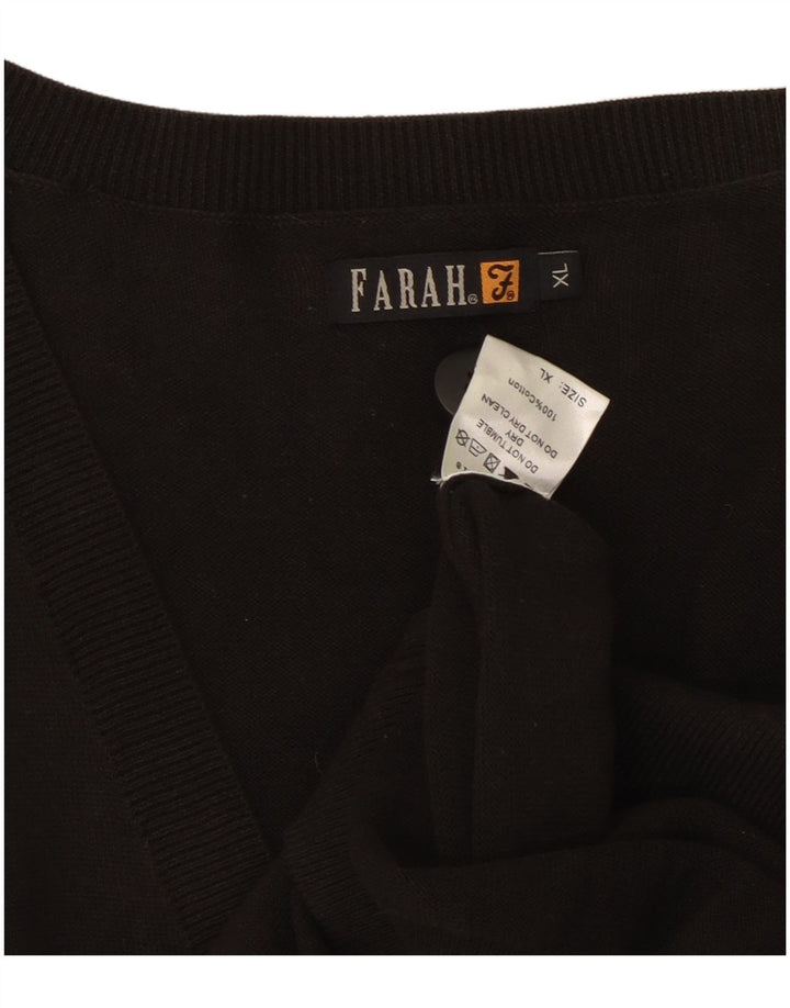 FARAH Pull Cardigan Homme XL Noir Coton