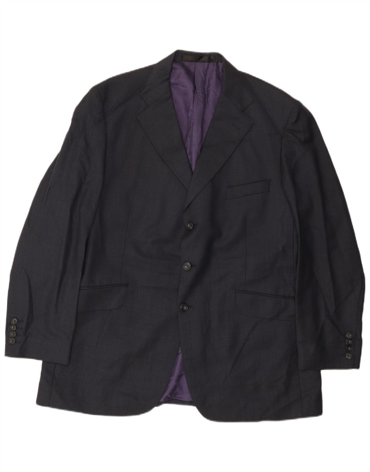 Marks & Spencer Veste blazer à 3 boutons pour homme UK 44 2XL Bleu marine Laine vierge