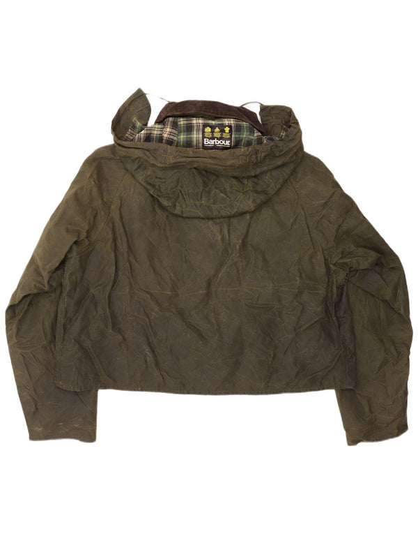 Barbour Spey Veste à capuche en coton ciré pour homme UK 40 Grand coton kaki