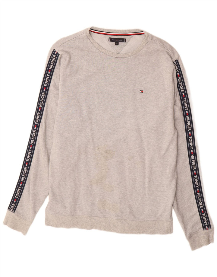 Tommy Hilfiger Sweat-shirt graphique pour homme XL Gris Colorblock Coton