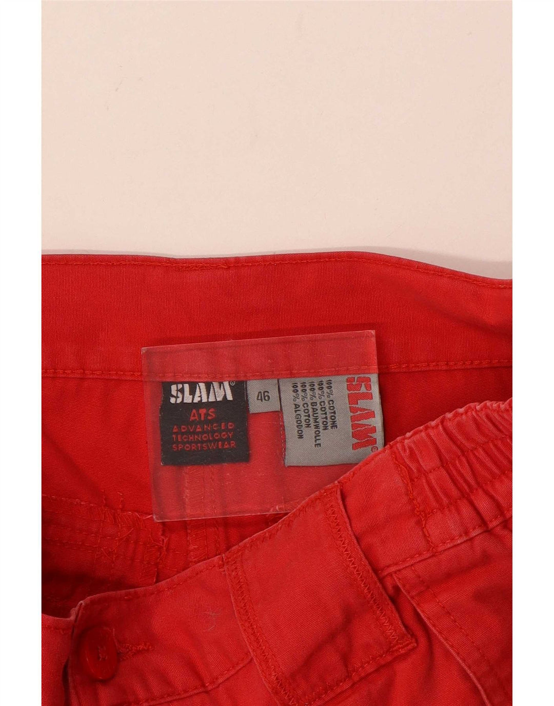 Slam Short Cargo Homme IT 46 Small W32 Rouge Coton