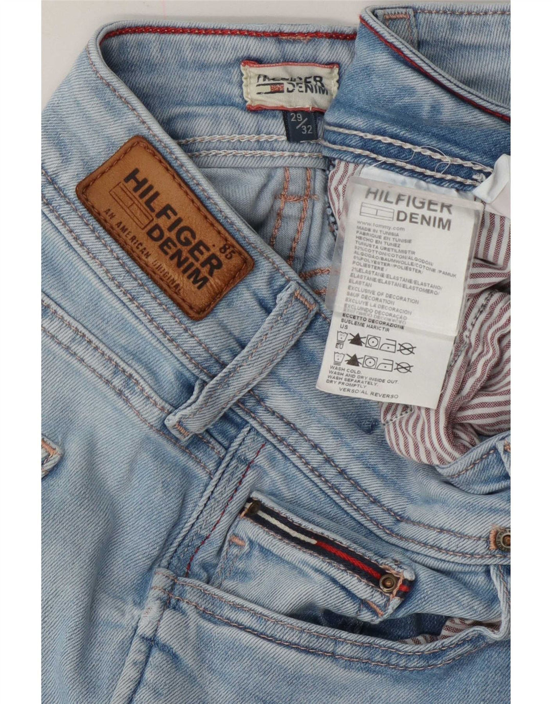 Tommy Hilfiger Jean Bootcut Femme W29 L32 Bleu Coton