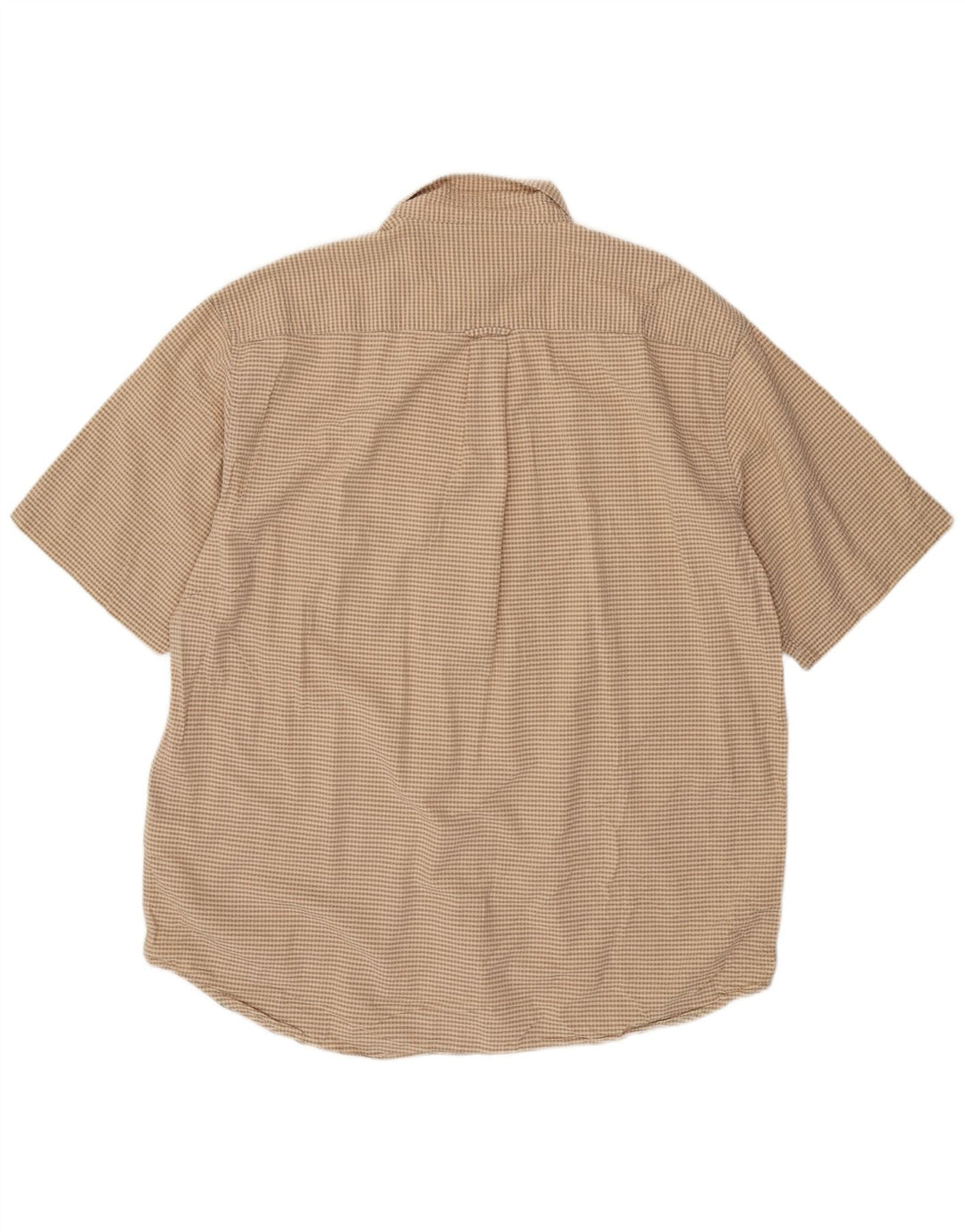 EDDIE BAUER Chemise à manches courtes pour homme XL en coton à carreaux beige