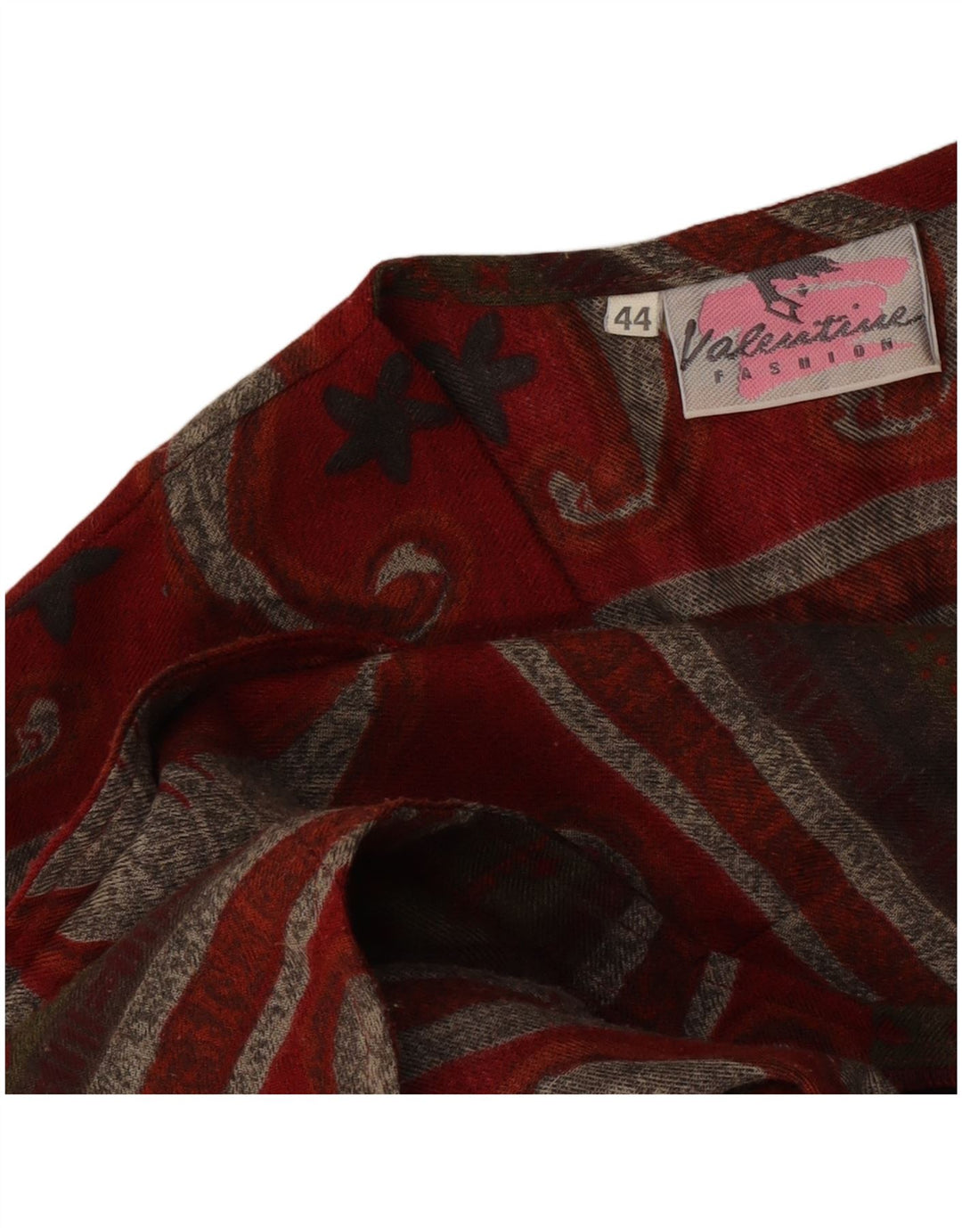 gilet femme vintage IT 44 Moyen Bourgogne Paisley Polyester