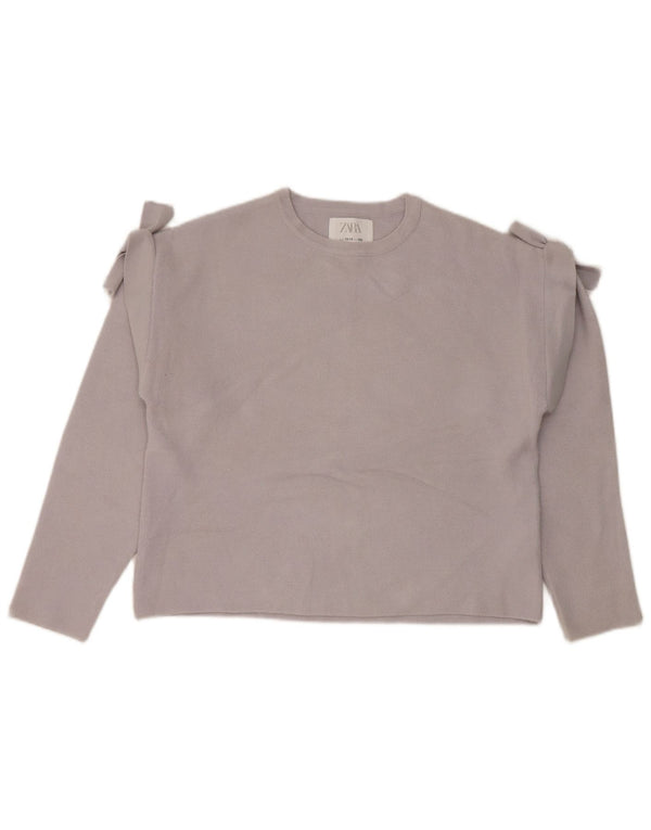 Zara Pull ras du cou fille 13-14 ans Gris Viscose