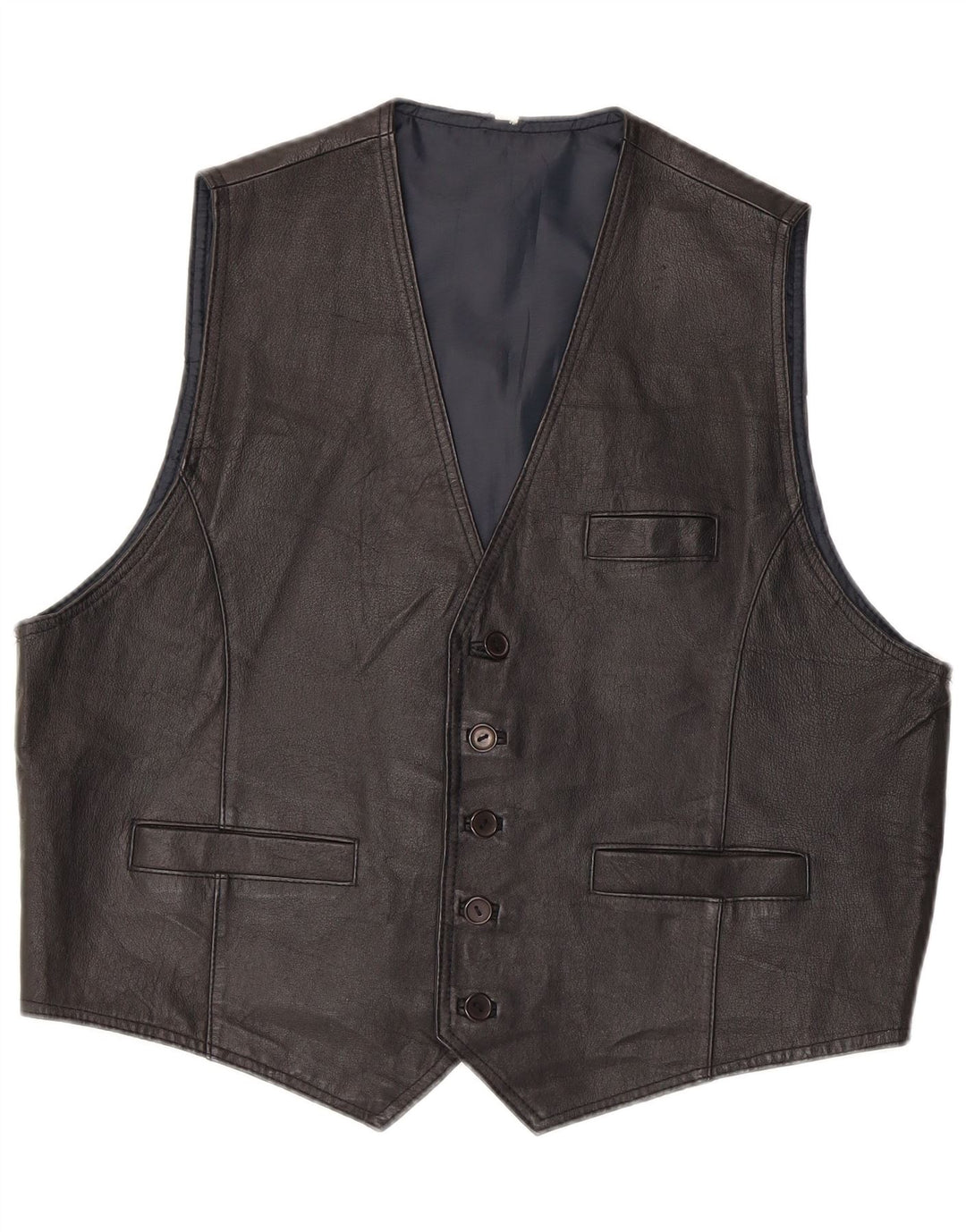 gilet en cuir homme vintage XL cuir noir