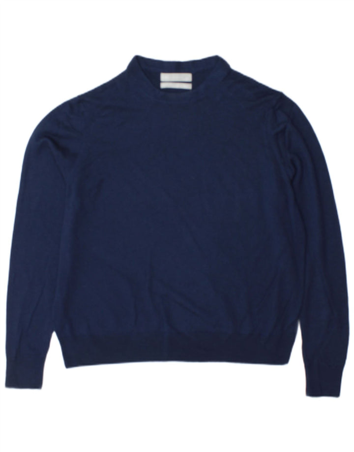 Marks & Spencer Pull à col rond pour femme UK 16 Grande laine bleu marine
