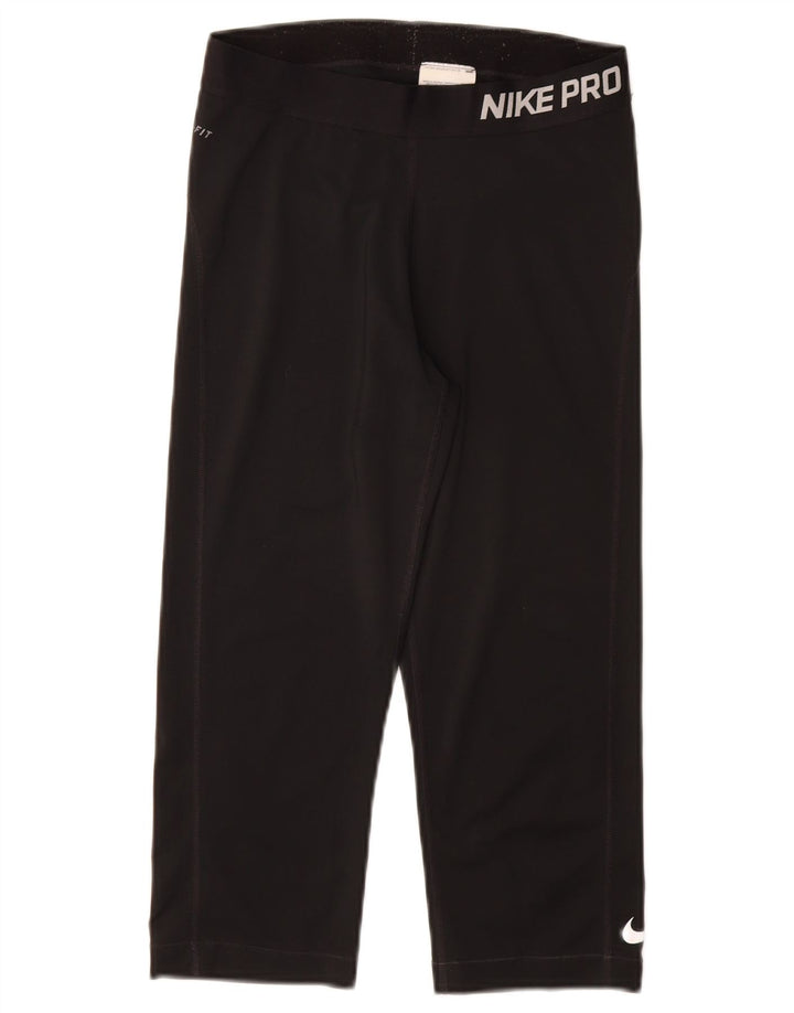 NIKE Legging Capri Dri Fit Graphic pour femme UK 12 Noir moyen Polyester